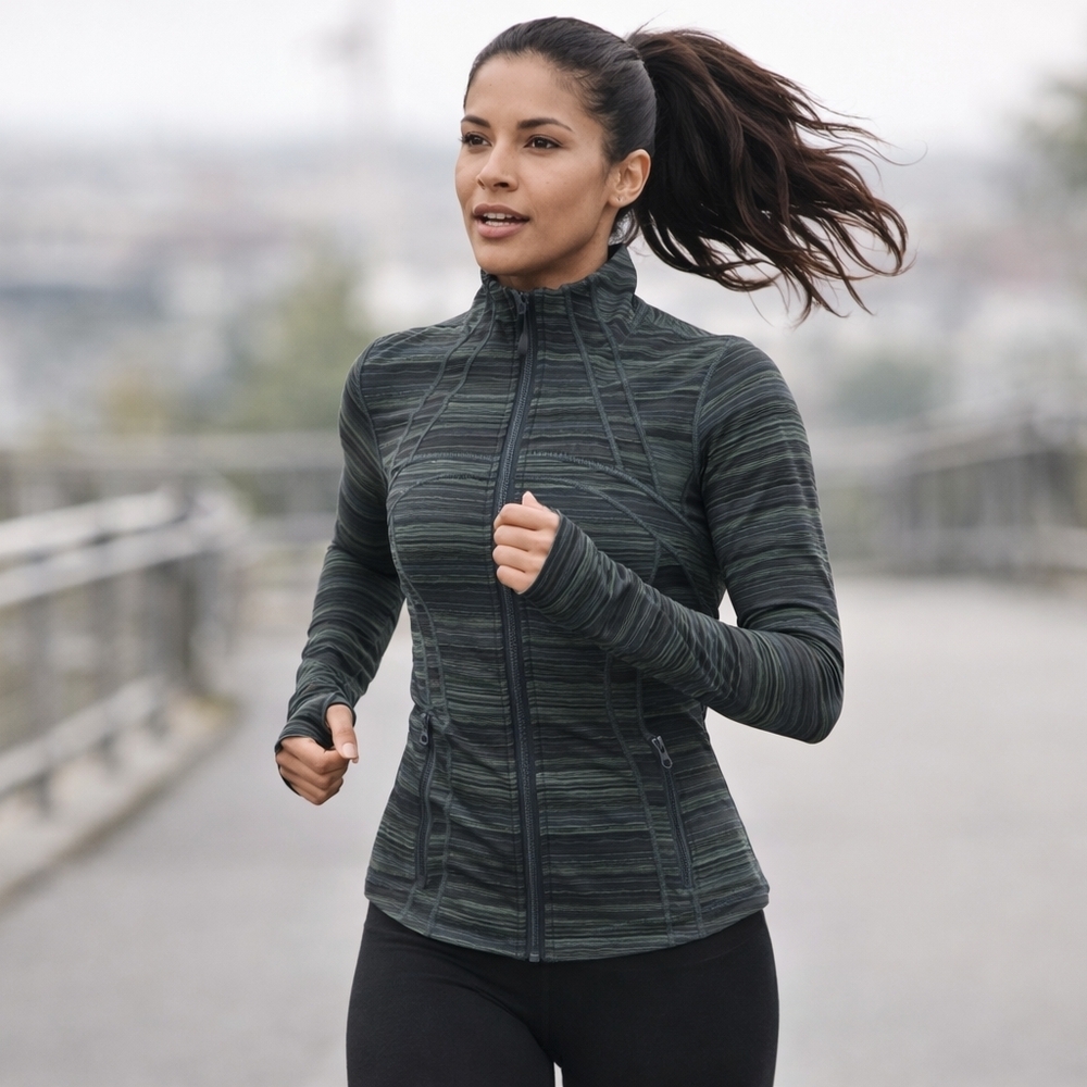 Lululemon Athleisure Define Jacket in Space Dye Twist Dark Slate Fatigue Green 4